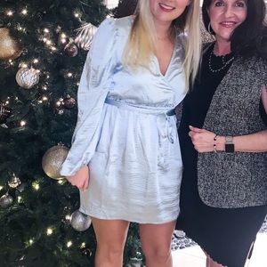 Ice Blue Satin Dress